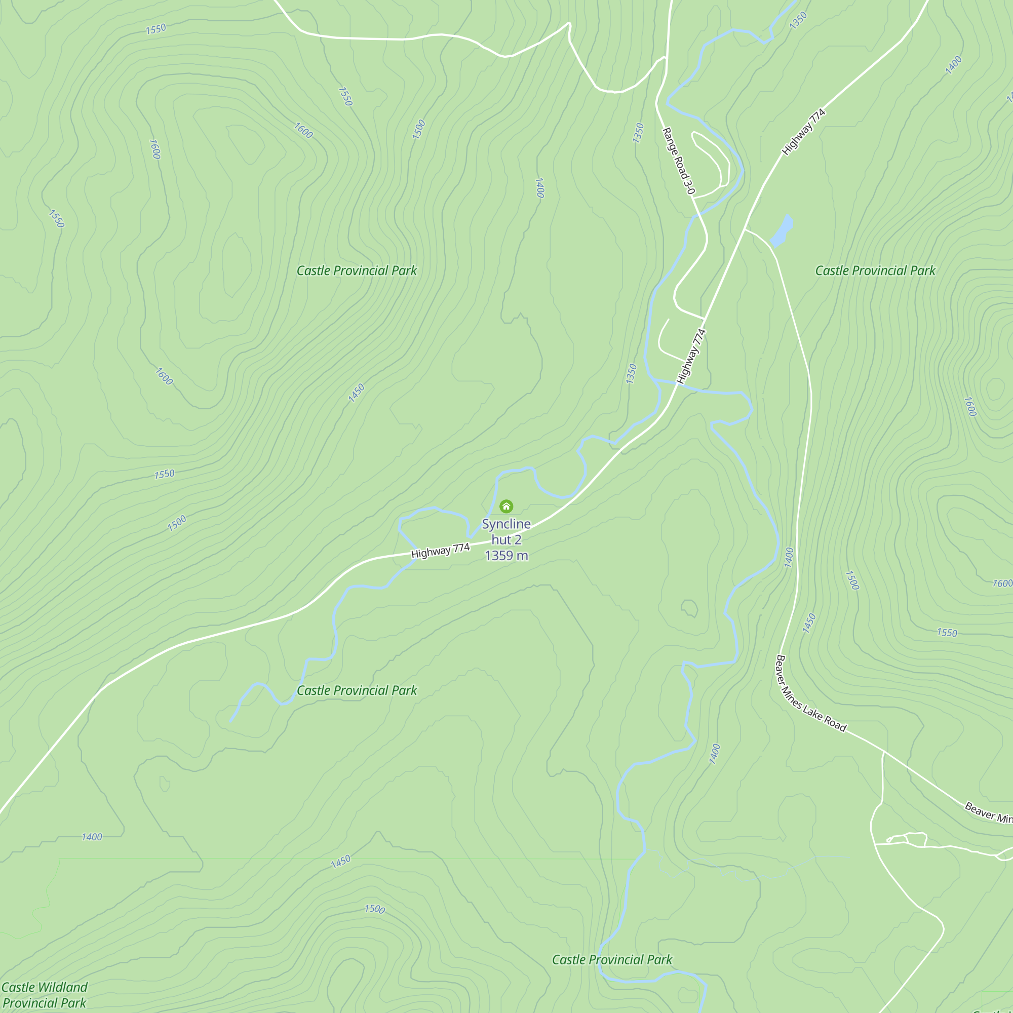 Syncline hut 2 map