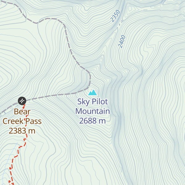 Map of Sky Pilot Mountain