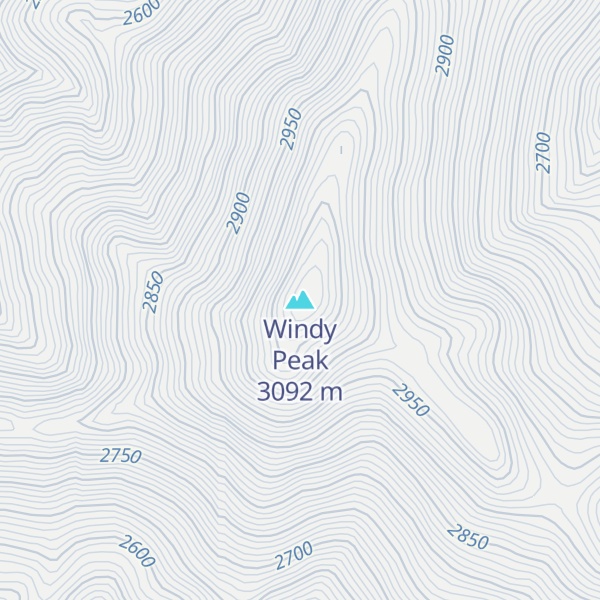 Map of Windy Peak