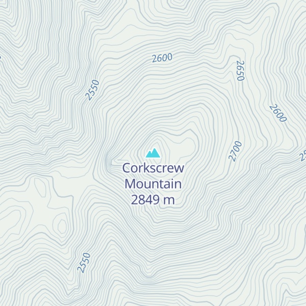 Map of Corkscrew Mountain