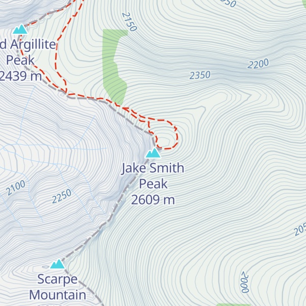Map of Jake Smith Peak