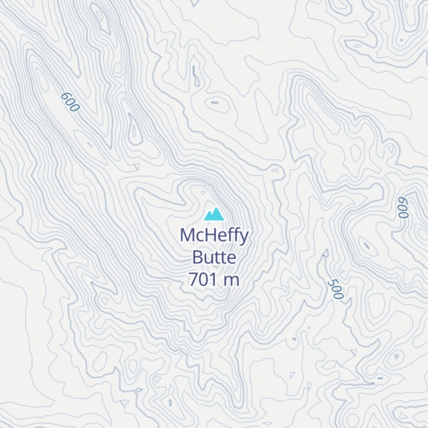 Map of McHeffy Butte