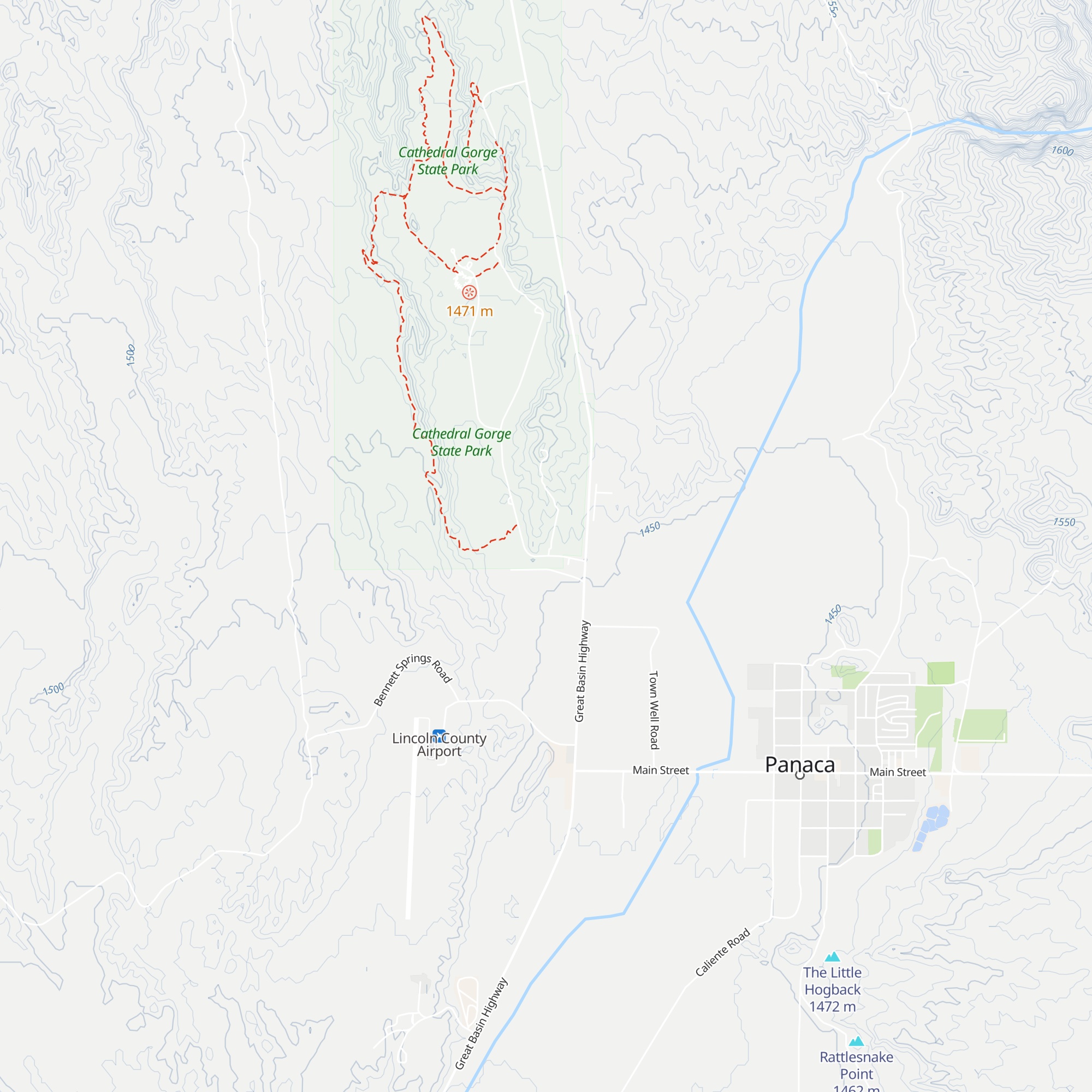 Cathedral Gorge State Park Visitor Center map