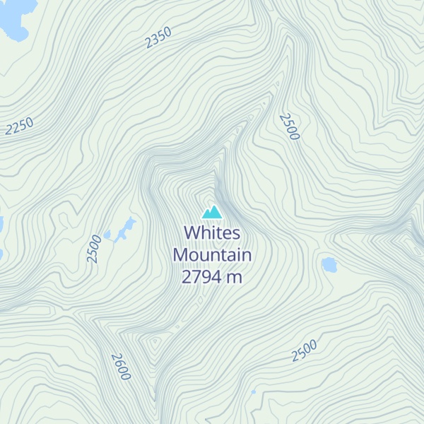 Map of Whites Mountain