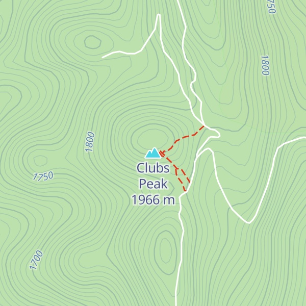 Map of Clubs Peak