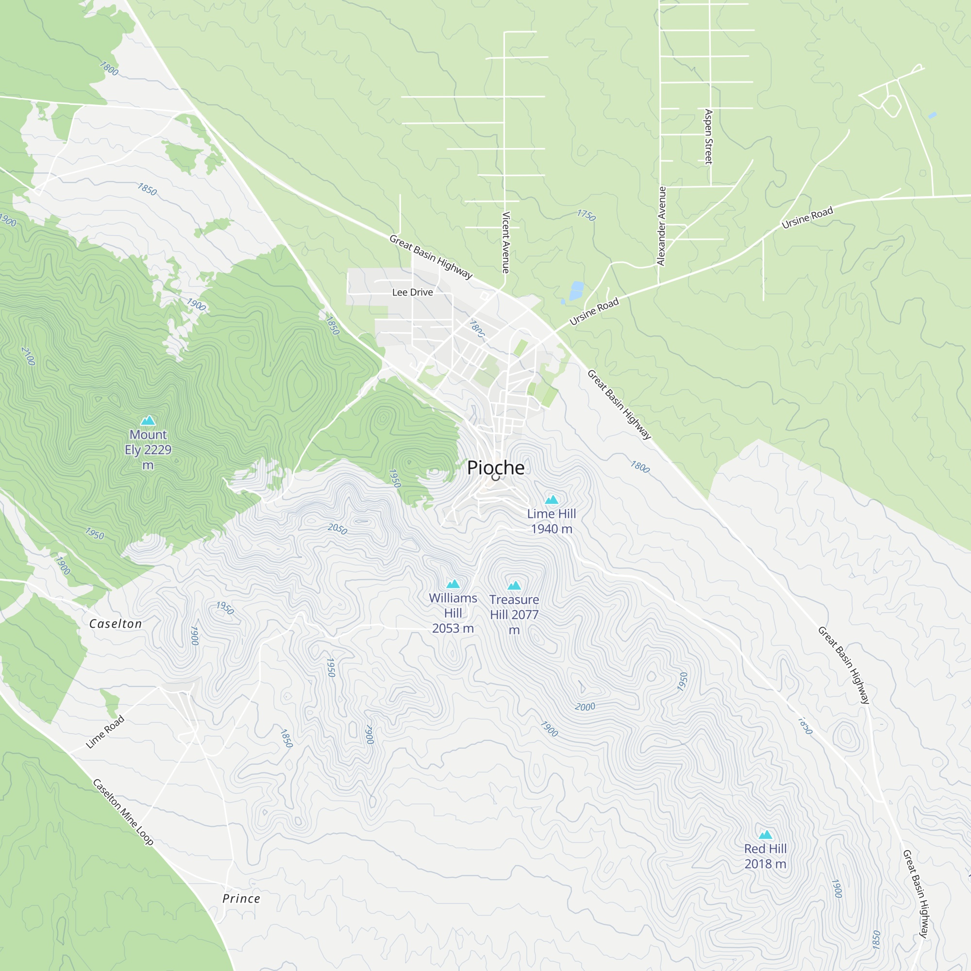 Pioche Chamber of Commerce map