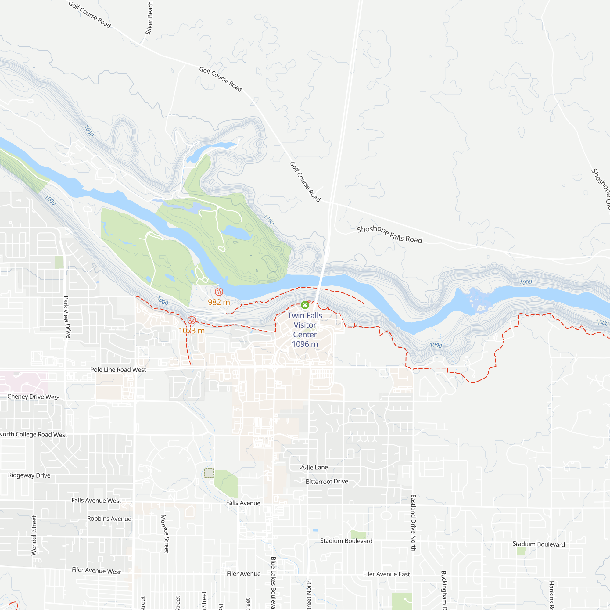 Twin Falls Visitor Center map