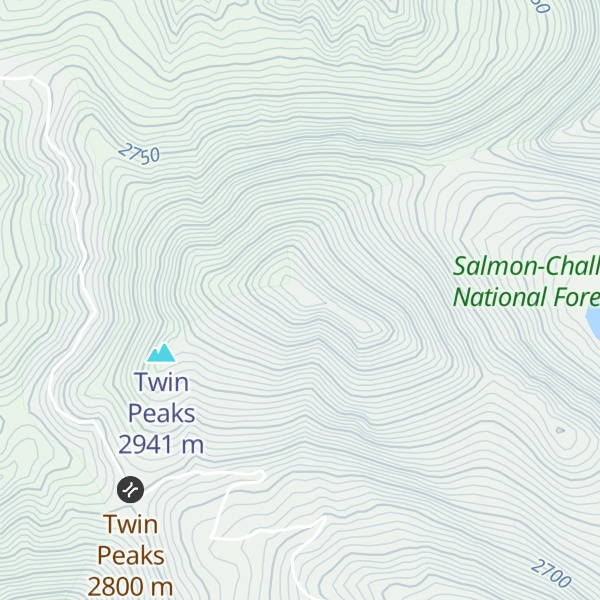 Map of North Twin Peaks