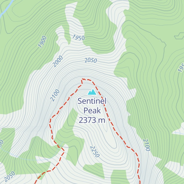 Map of Sentinel Peak