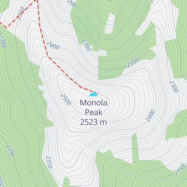 Map of Monola Peak