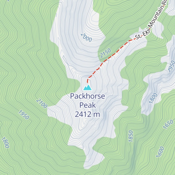 Map of Packhorse Peak