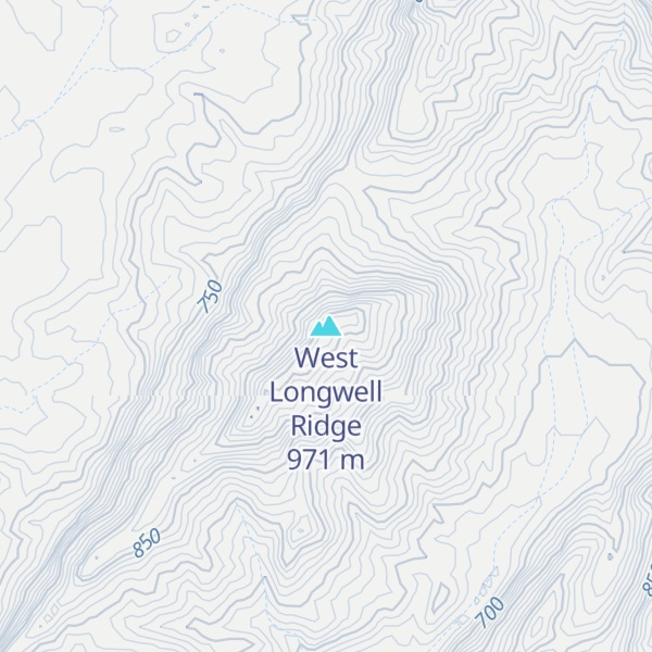 Map of West Longwell Ridge
