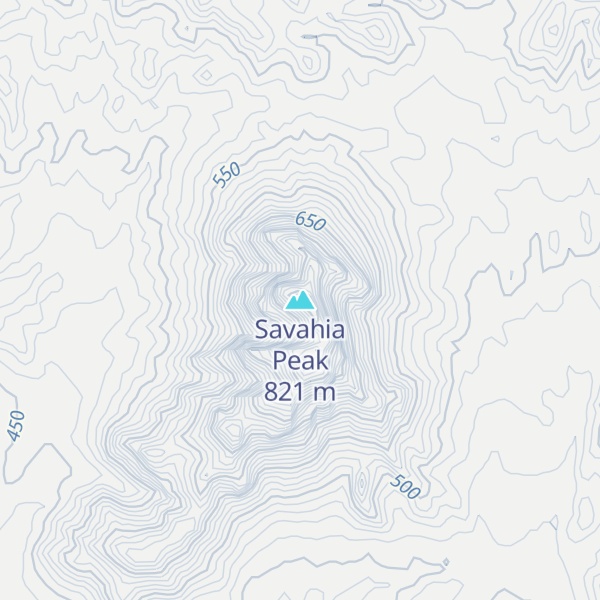 Map of Savahia Peak