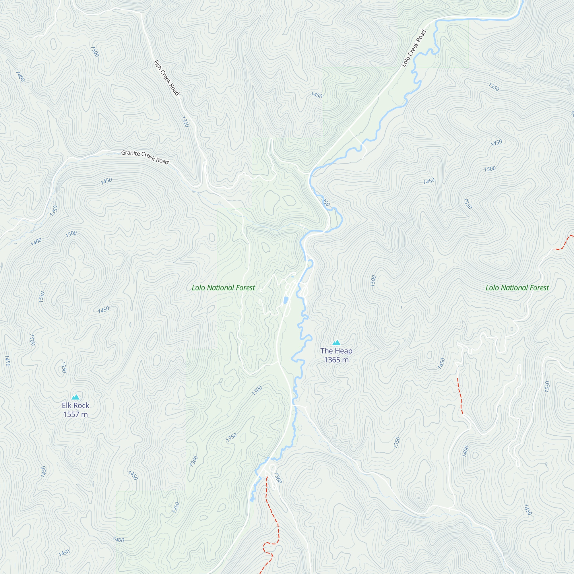 Lolo Hot Springs map