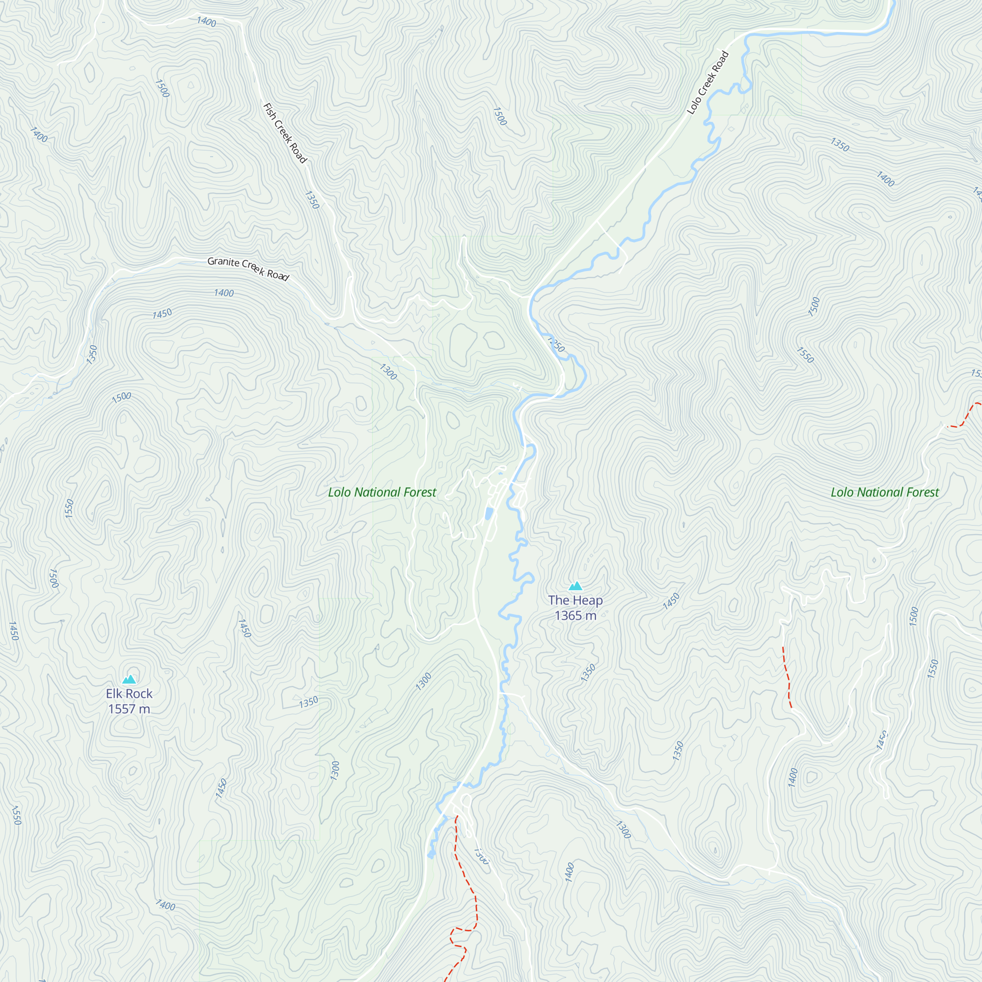 Lolo Hot Springs map