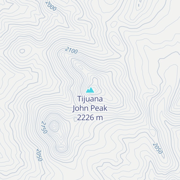 Map of Tijuana John Peak