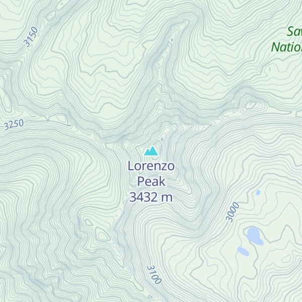 Map of Lorenzo Peak