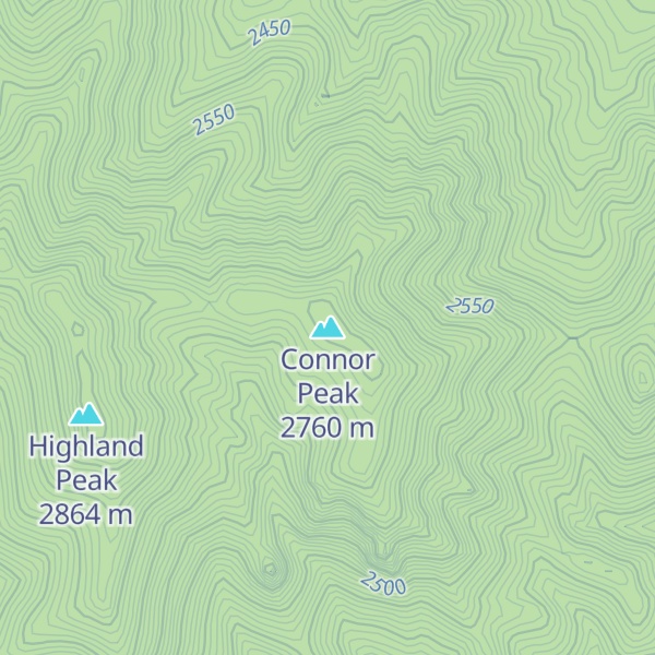 Map of Connor Peak