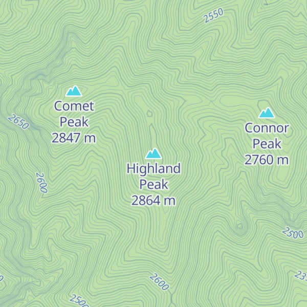 Map of Highland Peak