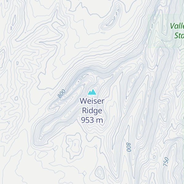 Map of Weiser Ridge