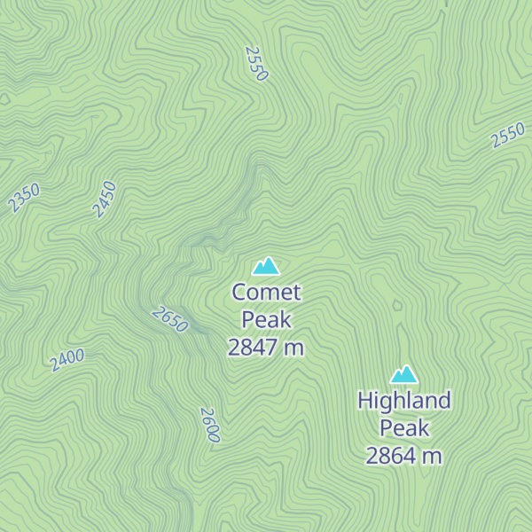 Map of Comet Peak