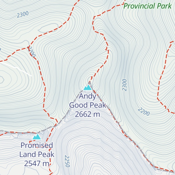 Map of Andy Good Peak