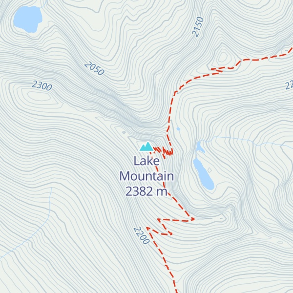 Map of Lake Mountain