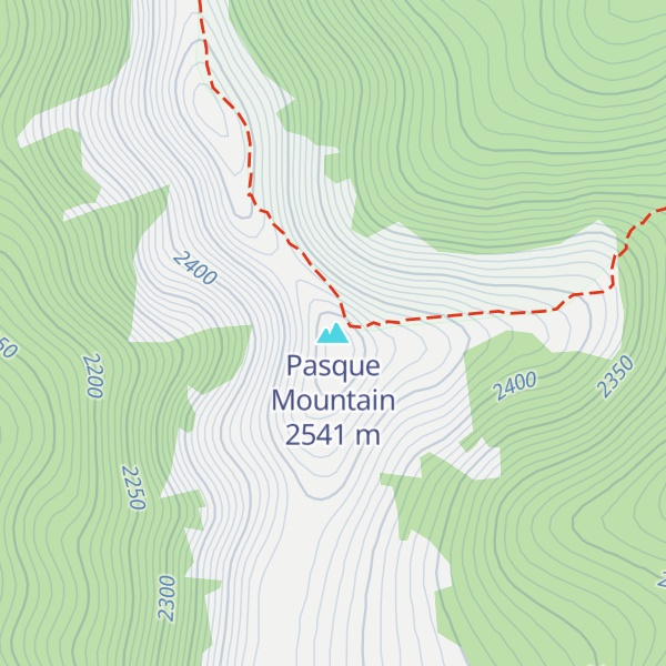 Map of Pasque Mountain
