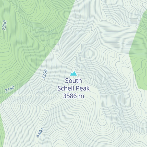 Map of South Schell Peak