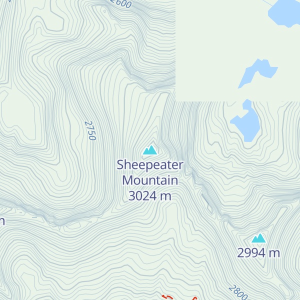 Map of Sheepeater Mountain