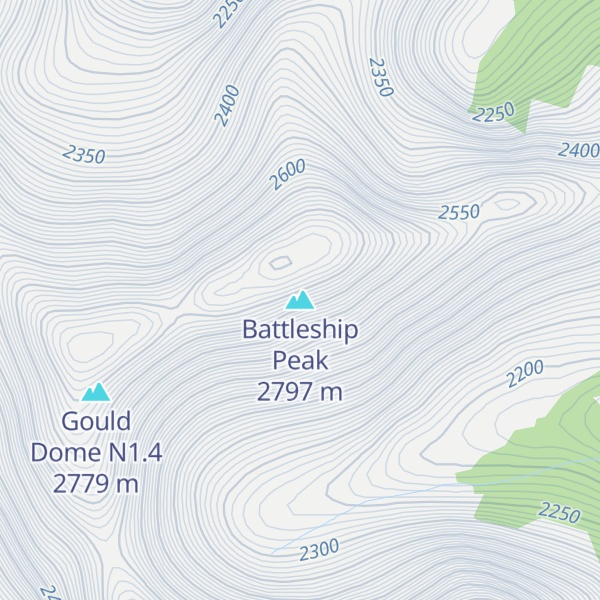 Map of Battleship Peak
