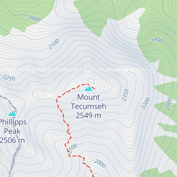 Map of Mount Tecumseh