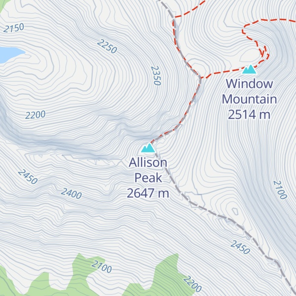 Map of Allison Peak