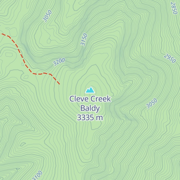 Map of Cleve Creek Baldy
