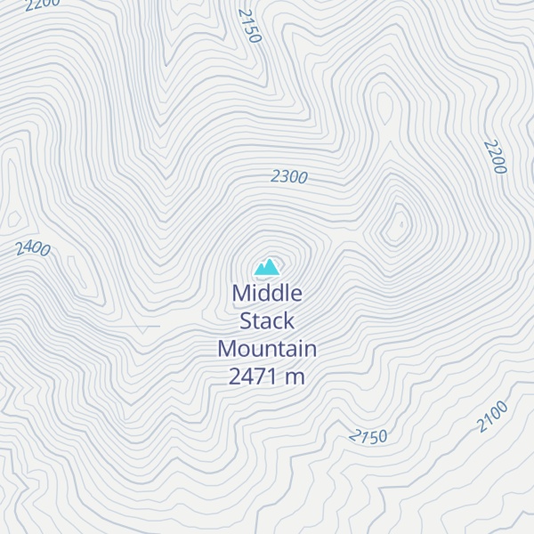 Map of Middle Stack Mountain