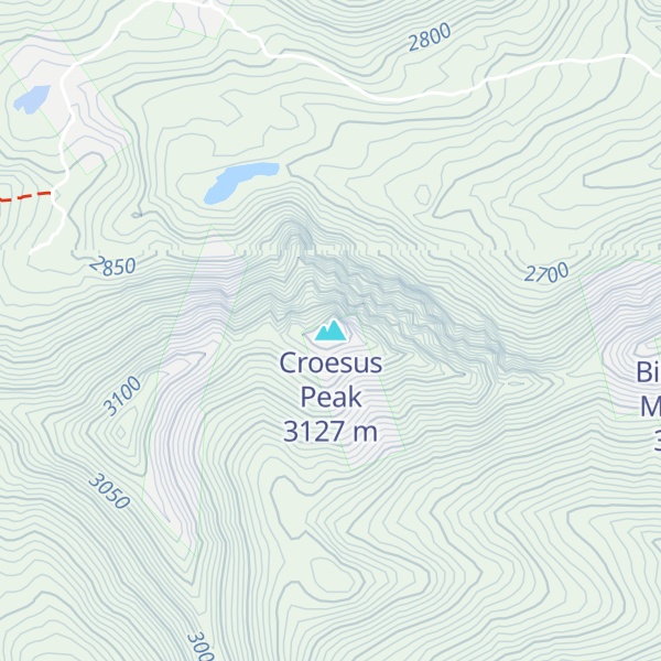 Map of Croesus Peak