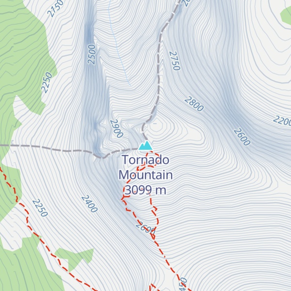 Map of Tornado Mountain