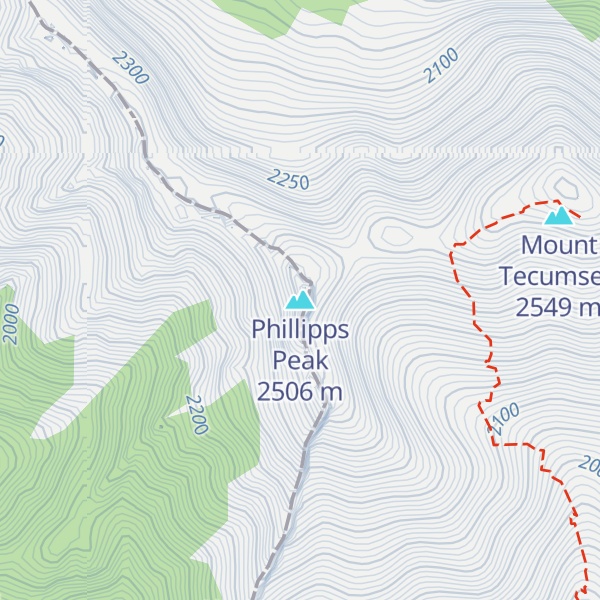 Map of Phillipps Peak