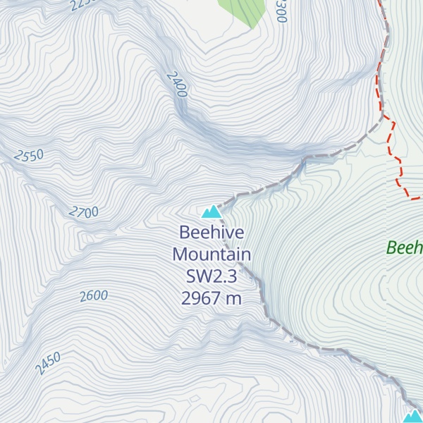 Map of Beehive Mountain SW2.3