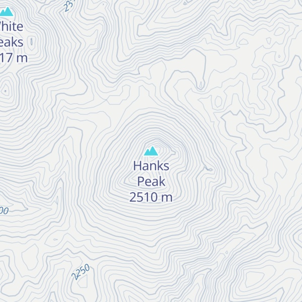 Map of Hanks Peak