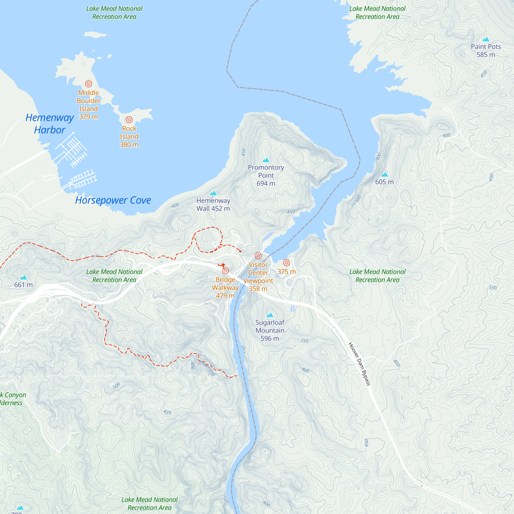 Hoover Dam Visitor Center map