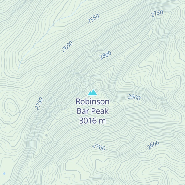 Map of Robinson Bar Peak