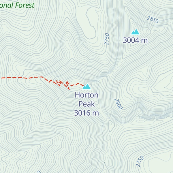 Map of Horton Peak