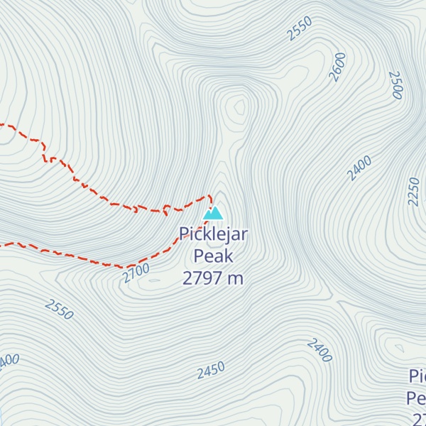 Map of Picklejar Peak