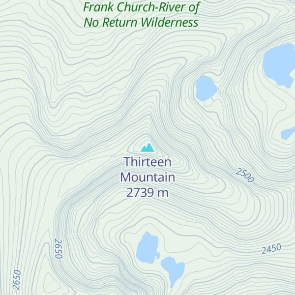 Map of Thirteen Mountain