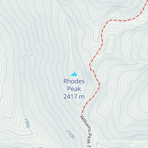 Map of Rhodes Peak