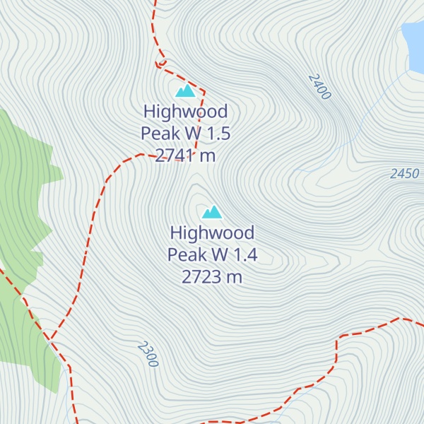 Map of Highwood Peak W 1.4