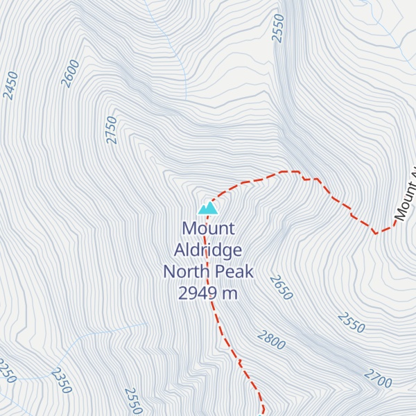 Map of Mount Aldridge North Peak