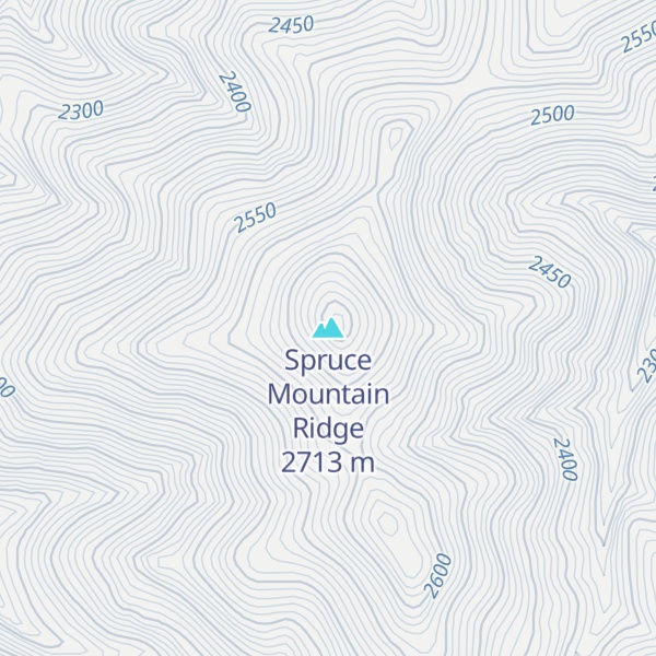 Map of Spruce Mountain Ridge