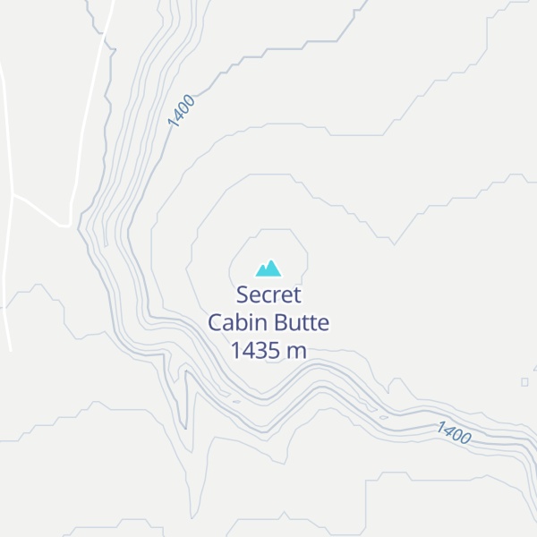 Map of Secret Cabin Butte